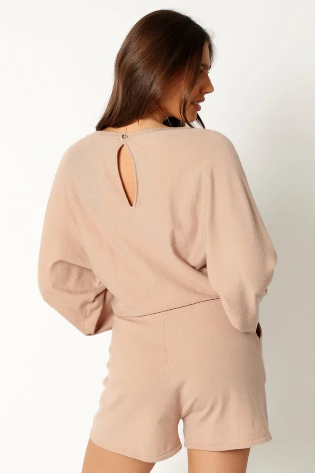 Blakey Romper Light Taupe Jumpsuits and Rompers Petal and Pup Women