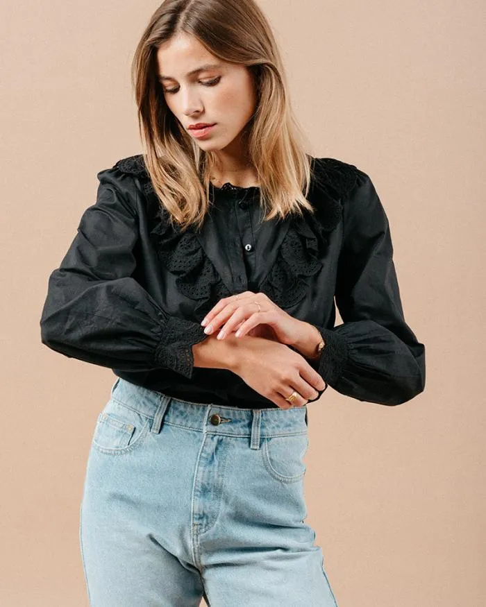 BLOUSE ECRU MAXIME Shop Grace and Mila Ruffled Blouses
