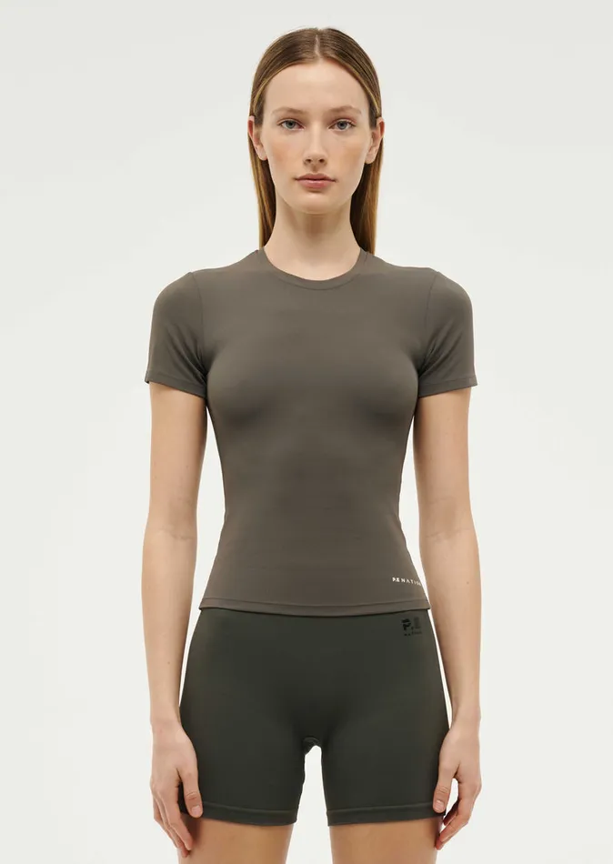 Bodyluxe PE Nation Women FOUNDATION SHORT SLEEVE TEE IN GUNMETAL