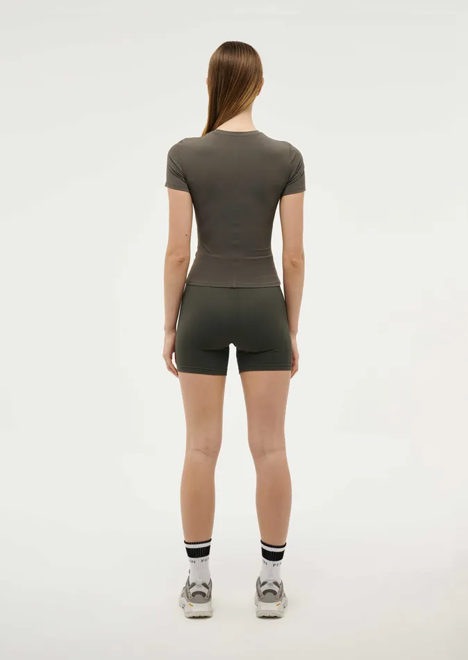 Bodyluxe PE Nation Women FOUNDATION SHORT SLEEVE TEE IN GUNMETAL