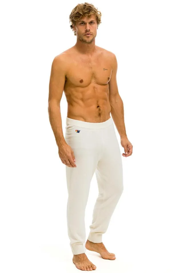 Bolt Cashmere Light Sweater Pant Vintage White Black Bolt Men Aviator Nation Sweatpants