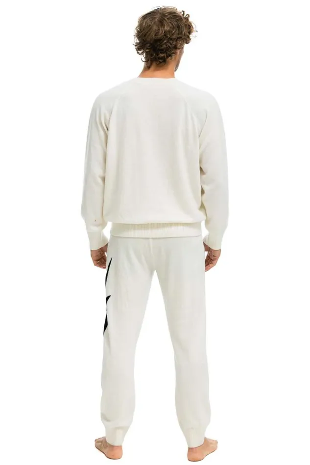 Bolt Cashmere Light Sweater Pant Vintage White Black Bolt Men Aviator Nation Sweatpants