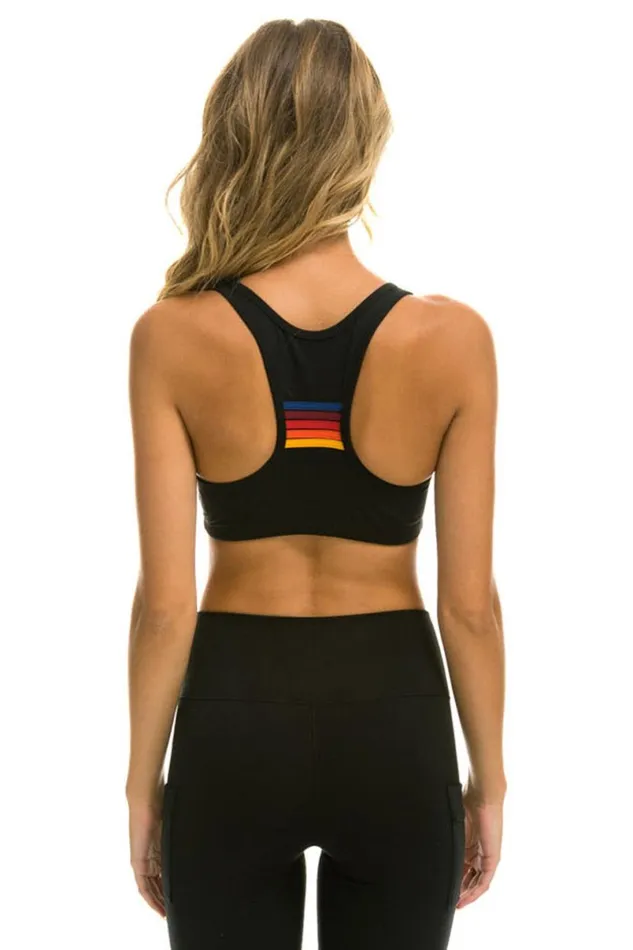 Bolt Embroidery Sports Bra 8211 Black Women Aviator Nation Sports Bras