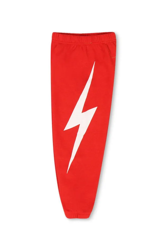 Bolt Print Sweatpants 8211 Red Kids Aviator Nation Sweatpants