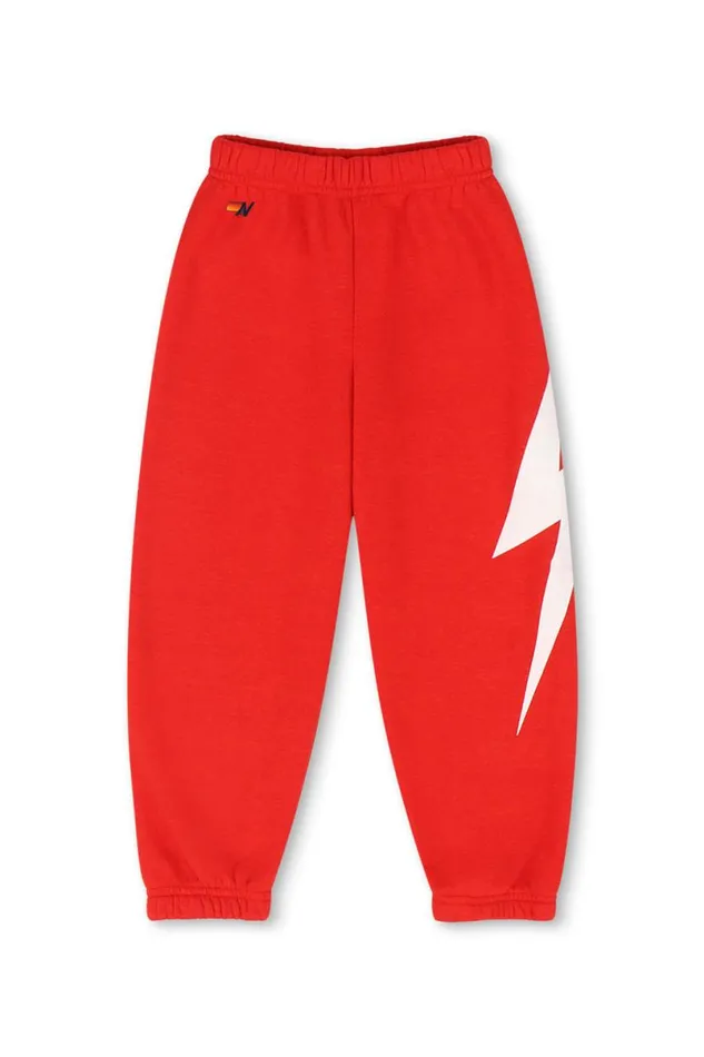 Bolt Print Sweatpants 8211 Red Kids Aviator Nation Sweatpants