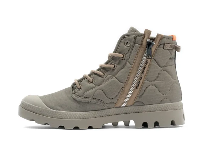 Boots Kids PALLADIUM PAMPA REQUILTED Military Olive Boots Kids PALLADIUM PAMPA REQUILTED Military Olive