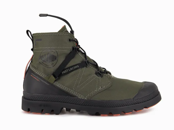 Boots Men PALLADIUM PAMPA TRAVEL LITE WATERPROOF Olive Night