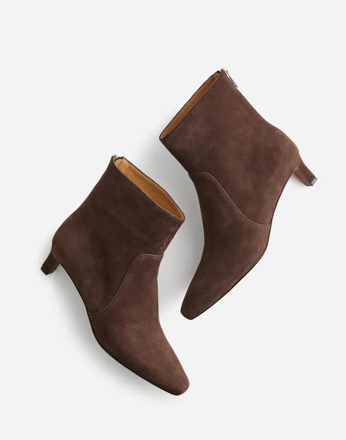 Boots Women Madewell The Dimes KittenHeel Boot Turkish Coffee Suede