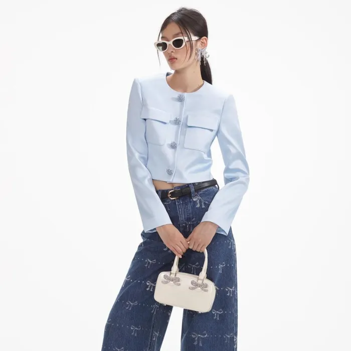 Bow Print Jeans Women Self Portrait Bottoms Bow Print Jeans Women Self Portrait Bottoms
