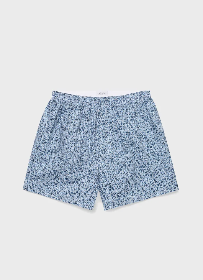 Boxer Shorts Classic Boxer Shorts in Liberty Fabric Ink Blue Meadow 8211 ussunspel Men