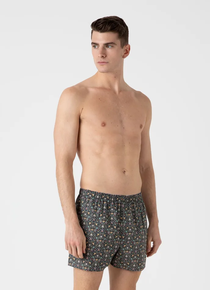 Boxer Shorts ussunspel Men Classic Boxer Shorts in Liberty Fabric Ghost Orchid Boxer Shorts ussunspel Men Classic Boxer Shorts in Liberty Fabric Ghost Orchid