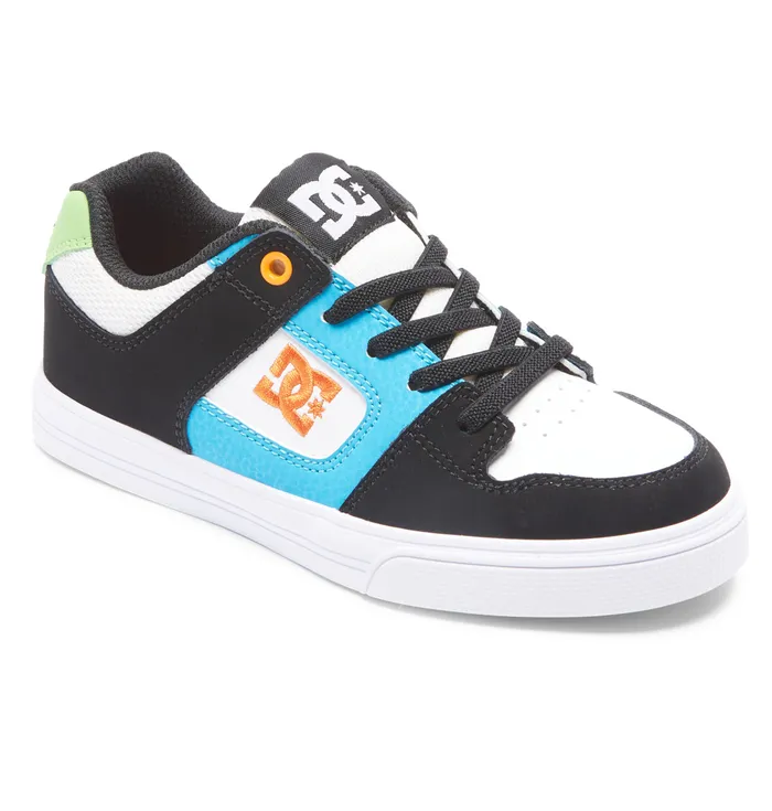 Boy8217s Pure Elastic Waist Lace Shoes whiteblackblue Kids Sneakers DC Shoes