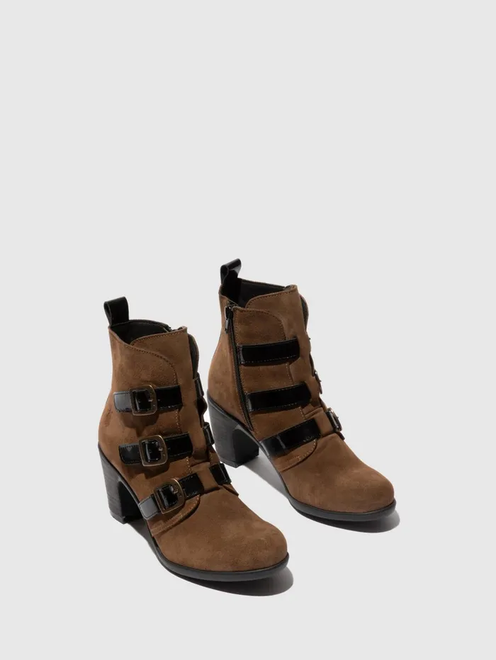 Buckle Ankle Boots KLEA012FLY TAUPEBLACK Women Fly London Ankle Boots