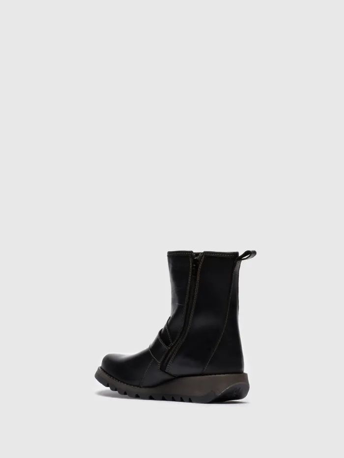 Buckle Ankle Boots SINO525FLY BLACK Women Fly London Ankle Boots