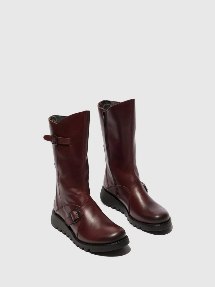 Buckle Boots MES 2 WINEBLACK SOLE Women Fly London Boots