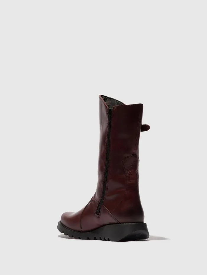 Buckle Boots MES 2 WINEBLACK SOLE Women Fly London Boots