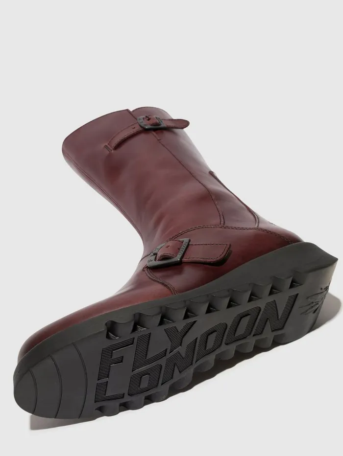 Buckle Boots MES 2 WINEBLACK SOLE Women Fly London Boots