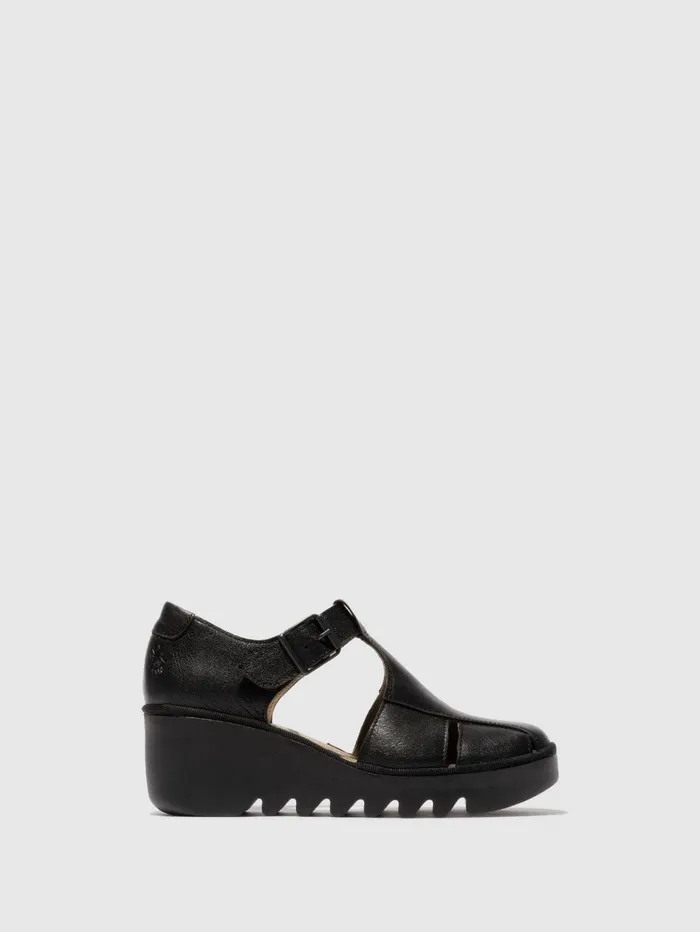 Buckle Sandals BURI481FLY BLACK Women Fly London Sandals