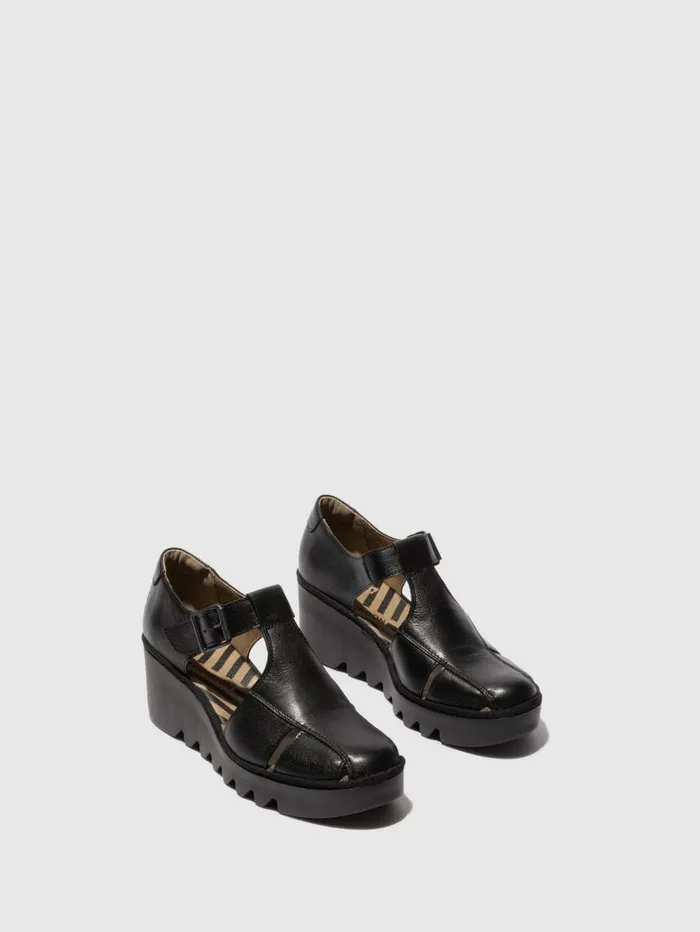 Buckle Sandals BURI481FLY BLACK Women Fly London Sandals