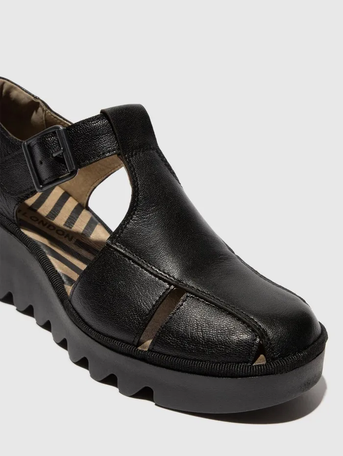 Buckle Sandals BURI481FLY BLACK Women Fly London Sandals