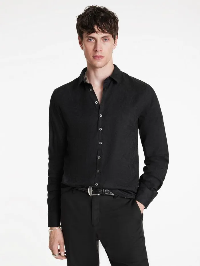 BUCKS SHIRT Black Men John Varvatos Shirts