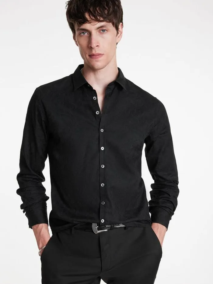 BUCKS SHIRT Black Men John Varvatos Shirts