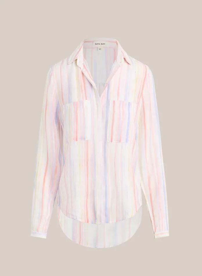 Button Down Women Bella Dahl Button Down Hipster 8211 Sunrise Stripe Print