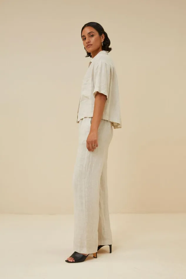 ByBar Blouses Vrouwelijk Cris Linen Blouse Chalk ByBar Blouses Vrouwelijk Cris Linen Blouse Chalk