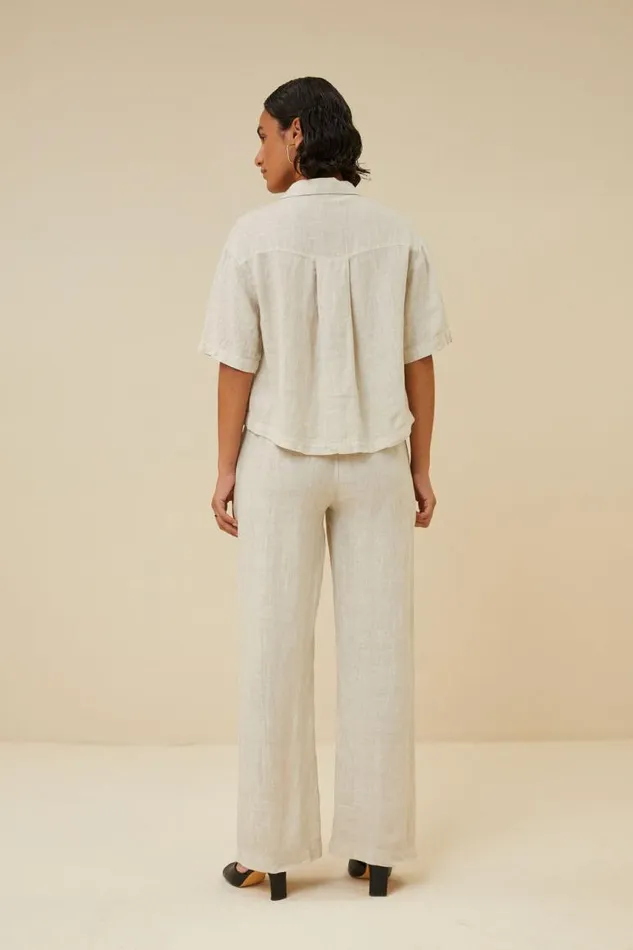 ByBar Blouses Vrouwelijk Cris Linen Blouse Chalk ByBar Blouses Vrouwelijk Cris Linen Blouse Chalk
