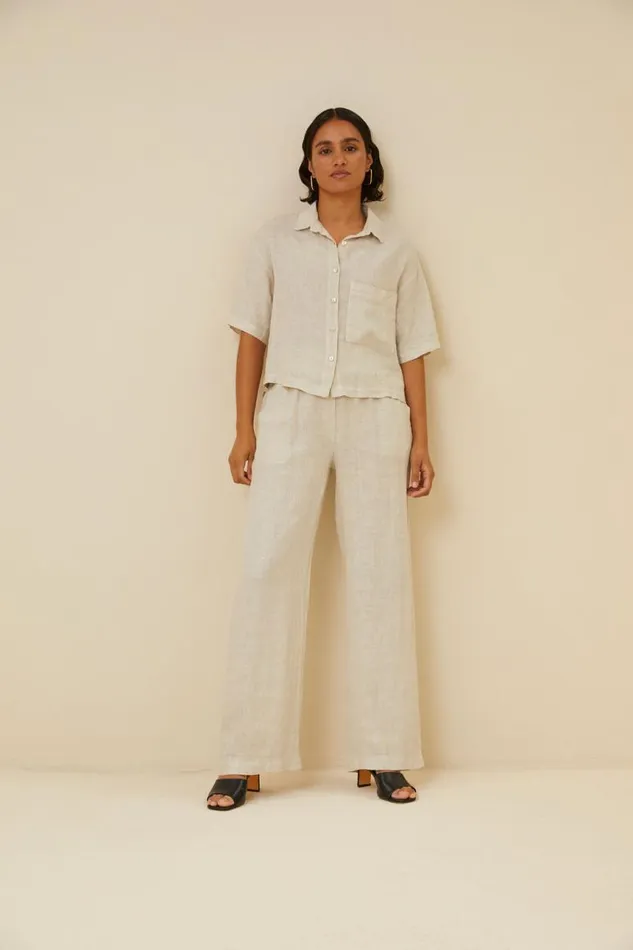 ByBar Blouses Vrouwelijk Cris Linen Blouse Chalk ByBar Blouses Vrouwelijk Cris Linen Blouse Chalk
