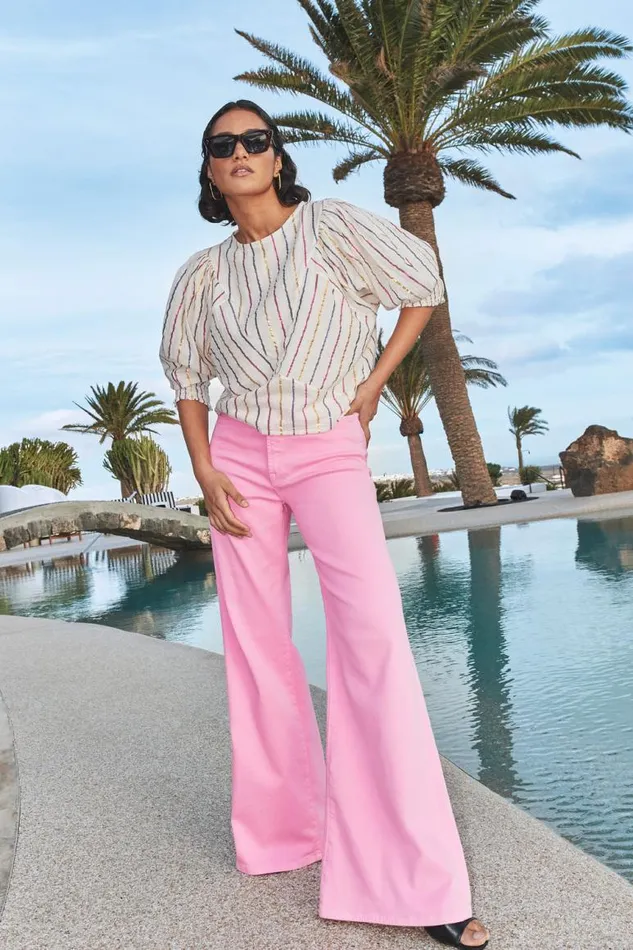 ByBar Blouses Vrouwelijk Dua La Stripe Blouse Cerise