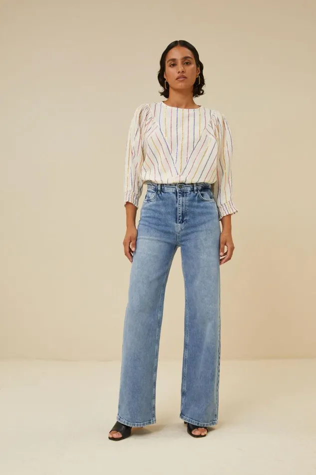 ByBar Blouses Vrouwelijk Dua La Stripe Blouse Cerise ByBar Blouses Vrouwelijk Dua La Stripe Blouse Cerise