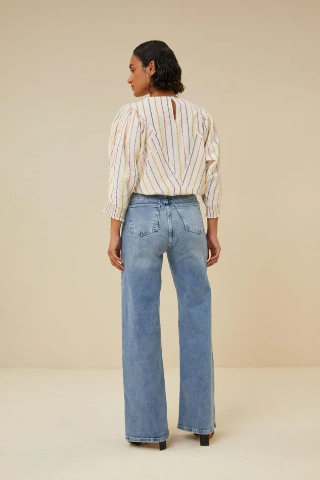 ByBar Blouses Vrouwelijk Dua La Stripe Blouse Cerise ByBar Blouses Vrouwelijk Dua La Stripe Blouse Cerise