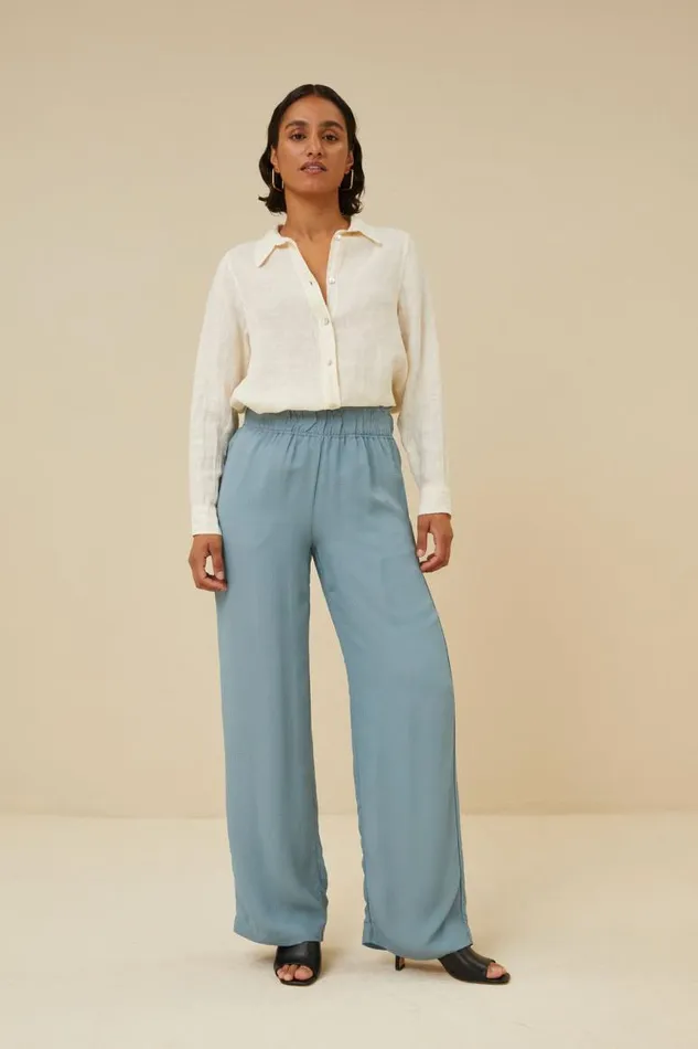 ByBar Blouses Vrouwelijk Irene Linen Ls Blouse Cream