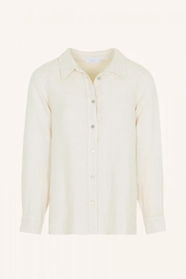 ByBar Blouses Vrouwelijk Irene Linen Ls Blouse Cream ByBar Blouses Vrouwelijk Irene Linen Ls Blouse Cream