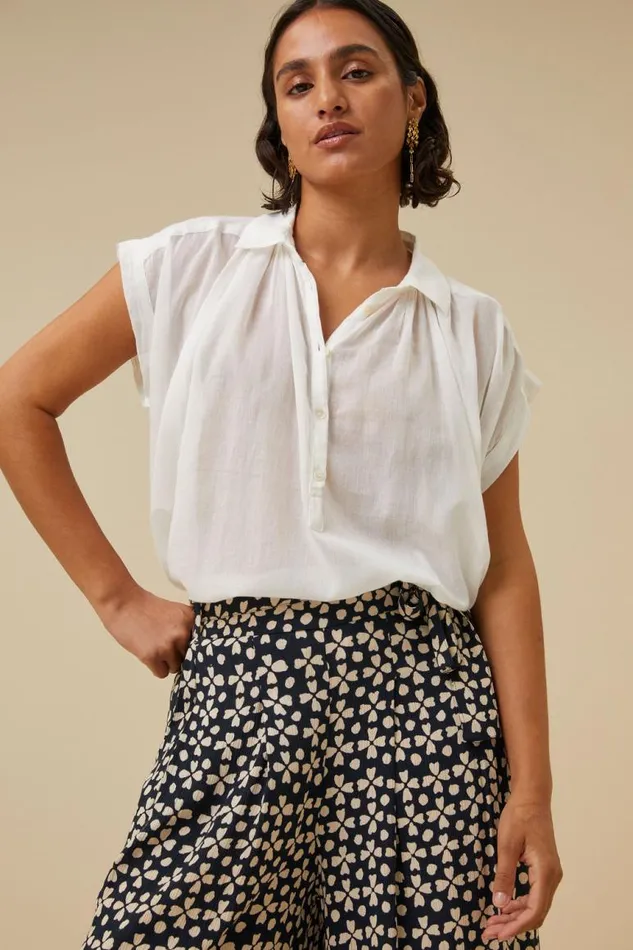 ByBar Blouses Vrouwelijk Stevie Blouse Off White ByBar Blouses Vrouwelijk Stevie Blouse Off White