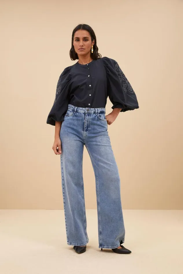 ByBar Blouses Vrouwelijk Ziggy Blouse Midnight ByBar Blouses Vrouwelijk Ziggy Blouse Midnight