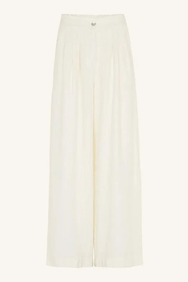 ByBar Broeken Vrouwelijk Eli Linen Pant Cream ByBar Broeken Vrouwelijk Eli Linen Pant Cream