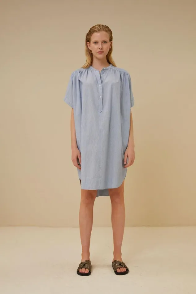 ByBar Jurken Vrouwelijk Amber Pin Stripe Dress Indi Grey