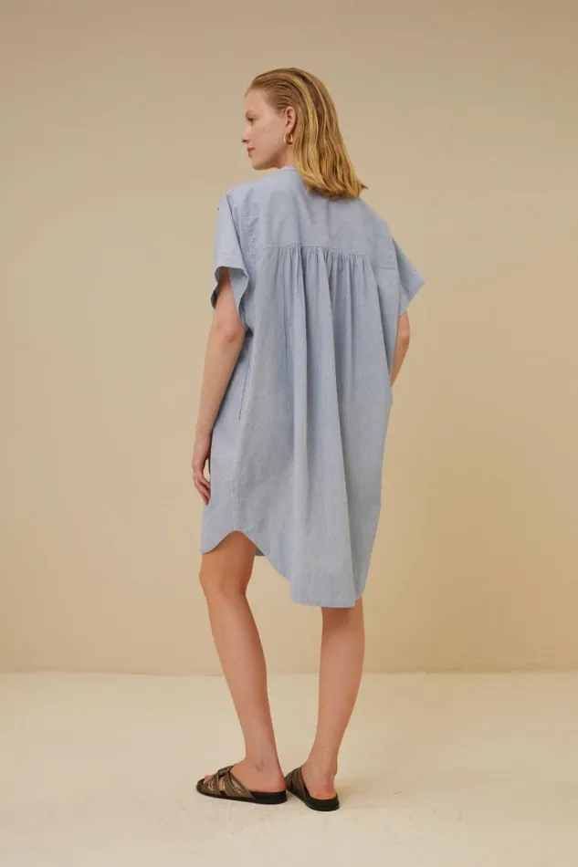 ByBar Jurken Vrouwelijk Amber Pin Stripe Dress Indi Grey ByBar Jurken Vrouwelijk Amber Pin Stripe Dress Indi Grey
