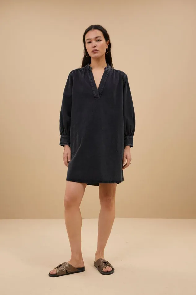 ByBar Jurken Vrouwelijk Jina Twill Dress Jet Black