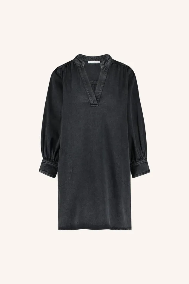 ByBar Jurken Vrouwelijk Jina Twill Dress Jet Black