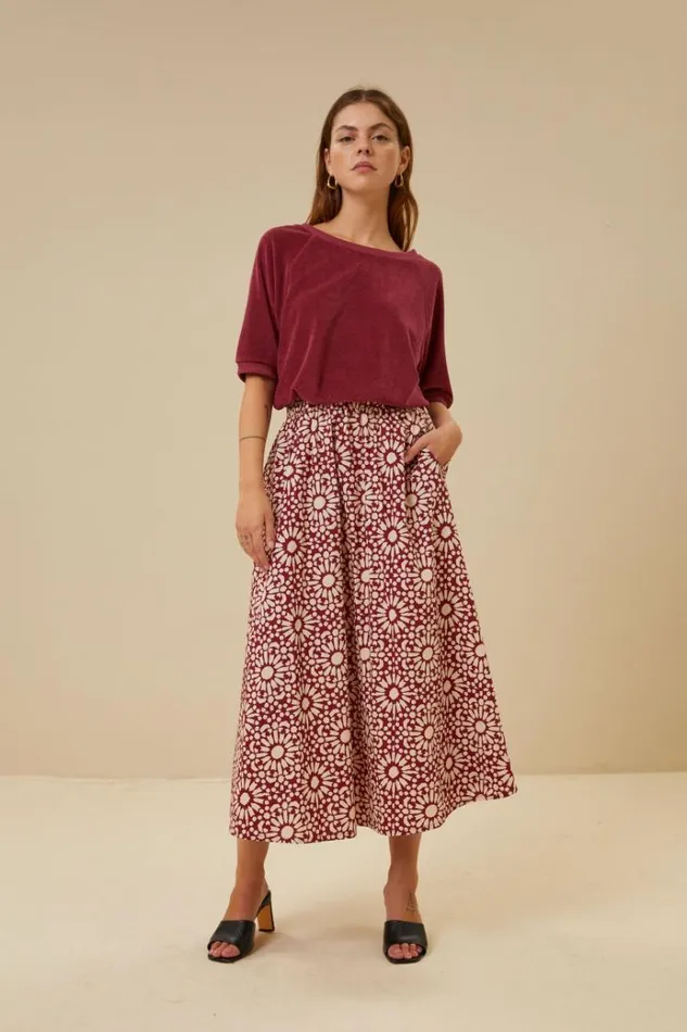 ByBar Rokken Vrouwelijk Juta Sunflower Skirt Sunflower Print ByBar Rokken Vrouwelijk Juta Sunflower Skirt Sunflower Print