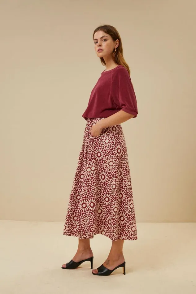 ByBar Rokken Vrouwelijk Juta Sunflower Skirt Sunflower Print ByBar Rokken Vrouwelijk Juta Sunflower Skirt Sunflower Print