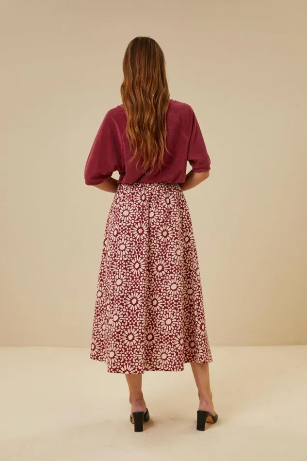 ByBar Rokken Vrouwelijk Juta Sunflower Skirt Sunflower Print ByBar Rokken Vrouwelijk Juta Sunflower Skirt Sunflower Print