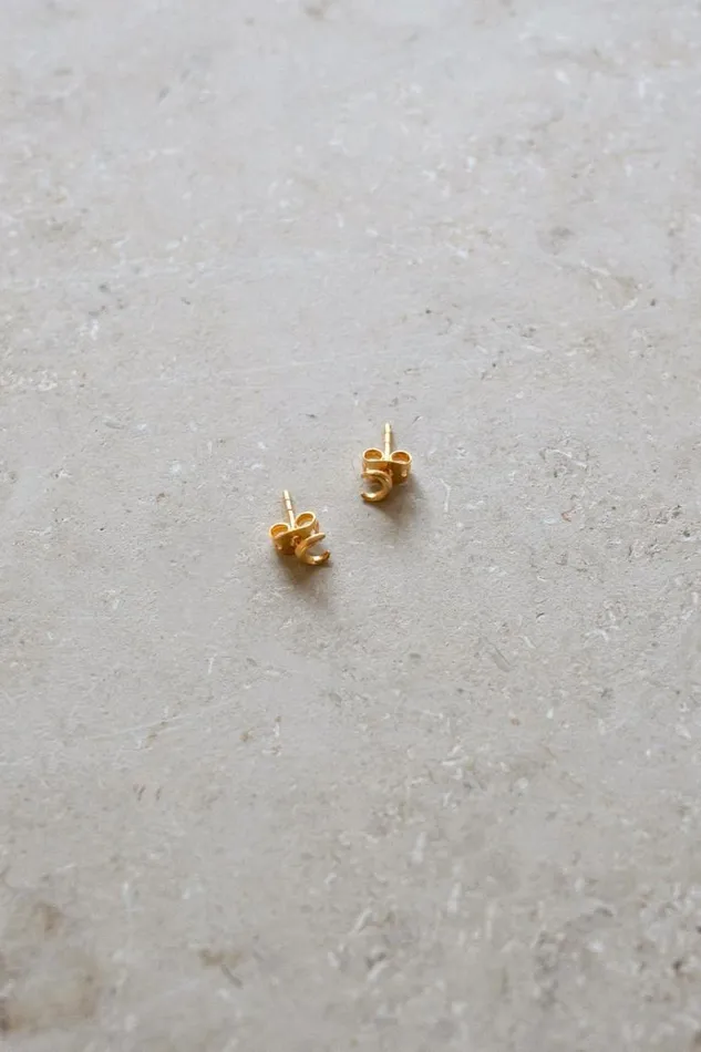 ByBar Sieraden Vrouwelijk Half Moon Earring Gold