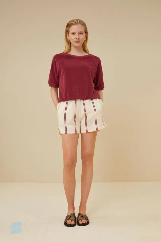 ByBar Tops and Shirts Vrouwelijk Neva Slub Top Grenache