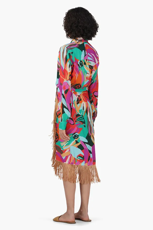 Candy Rose Printed Fringes Skirt Skirts America and Beyond Women