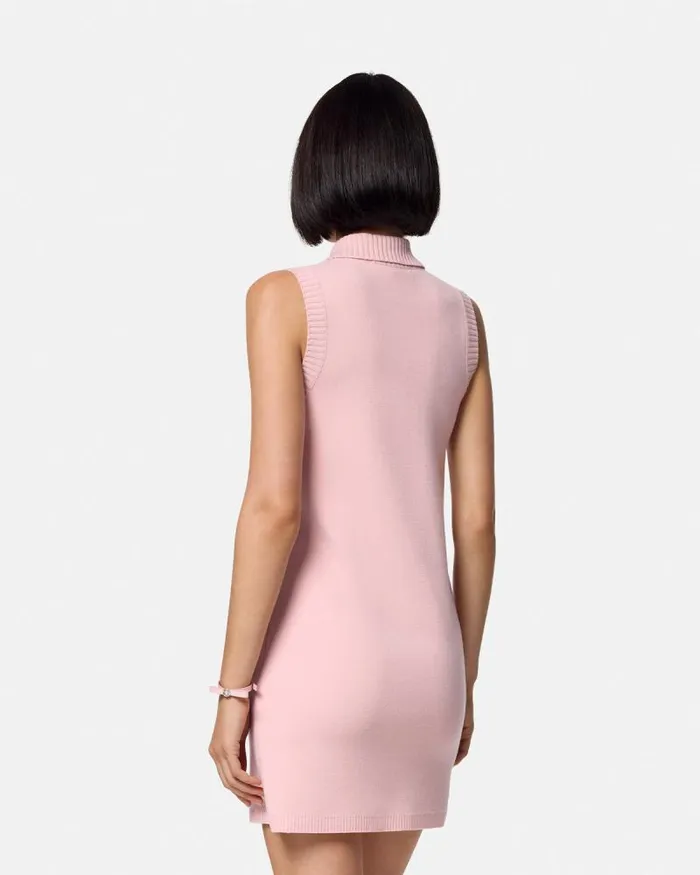 CashmereBlend Shift Knit Mini Dress Light Pink Women Versace Dresses