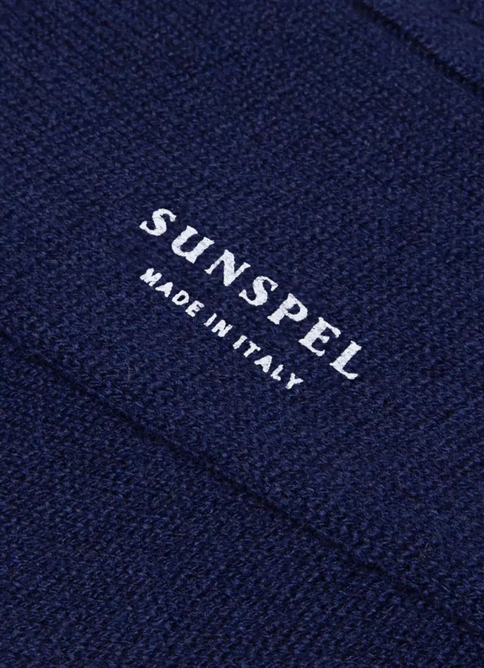 Cashmere Ribbed Socks Navy Men SUNSPEL Socks